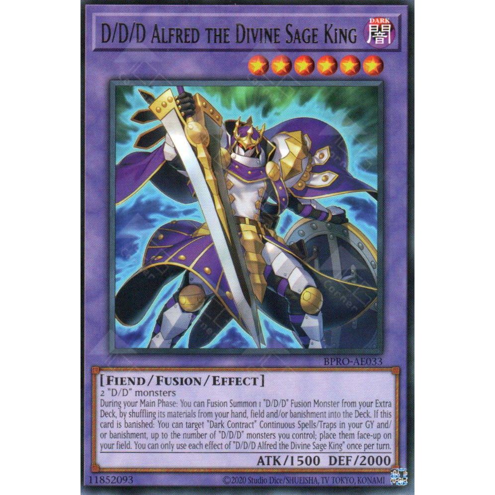 [ Bài Yugioh Chính Hãng ] BPRO-AE033 D/D/D Alfred the Divine Sage King - Rare