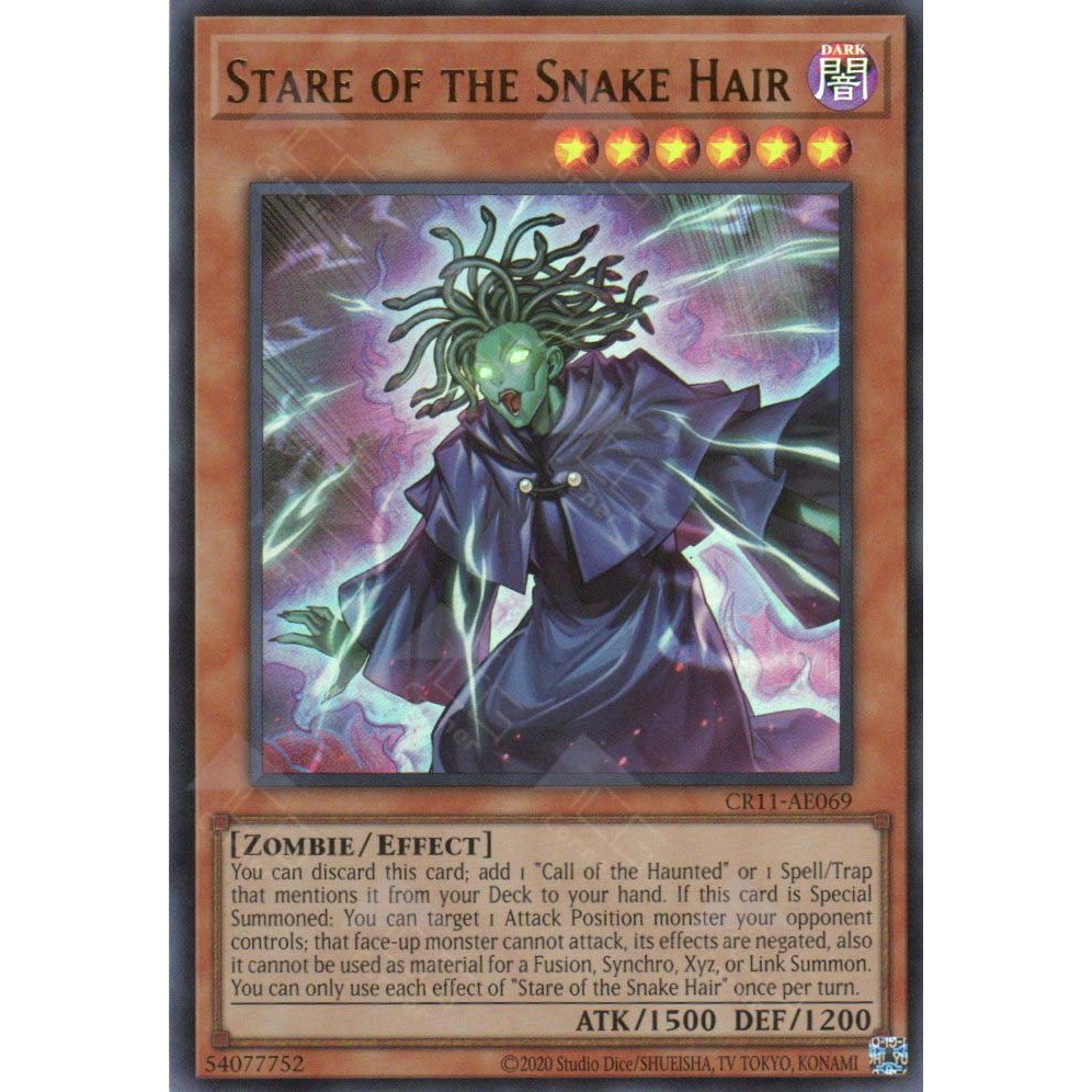 [ Bài Yugioh Chính Hãng ] CR11-AE069 Stare of the Snake Hair (UR)