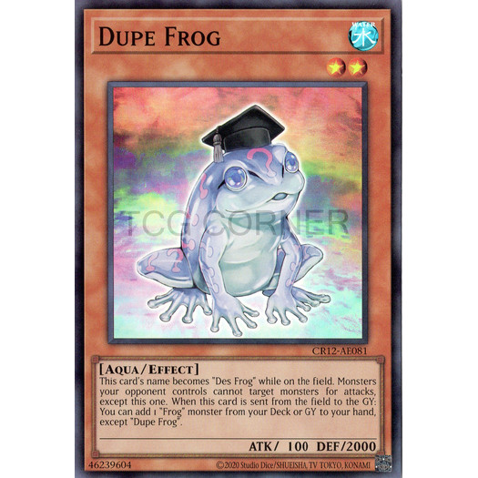 [ Bài Yugioh Chính Hãng ] CR12-AE081 Dupe Frog - Super Rare