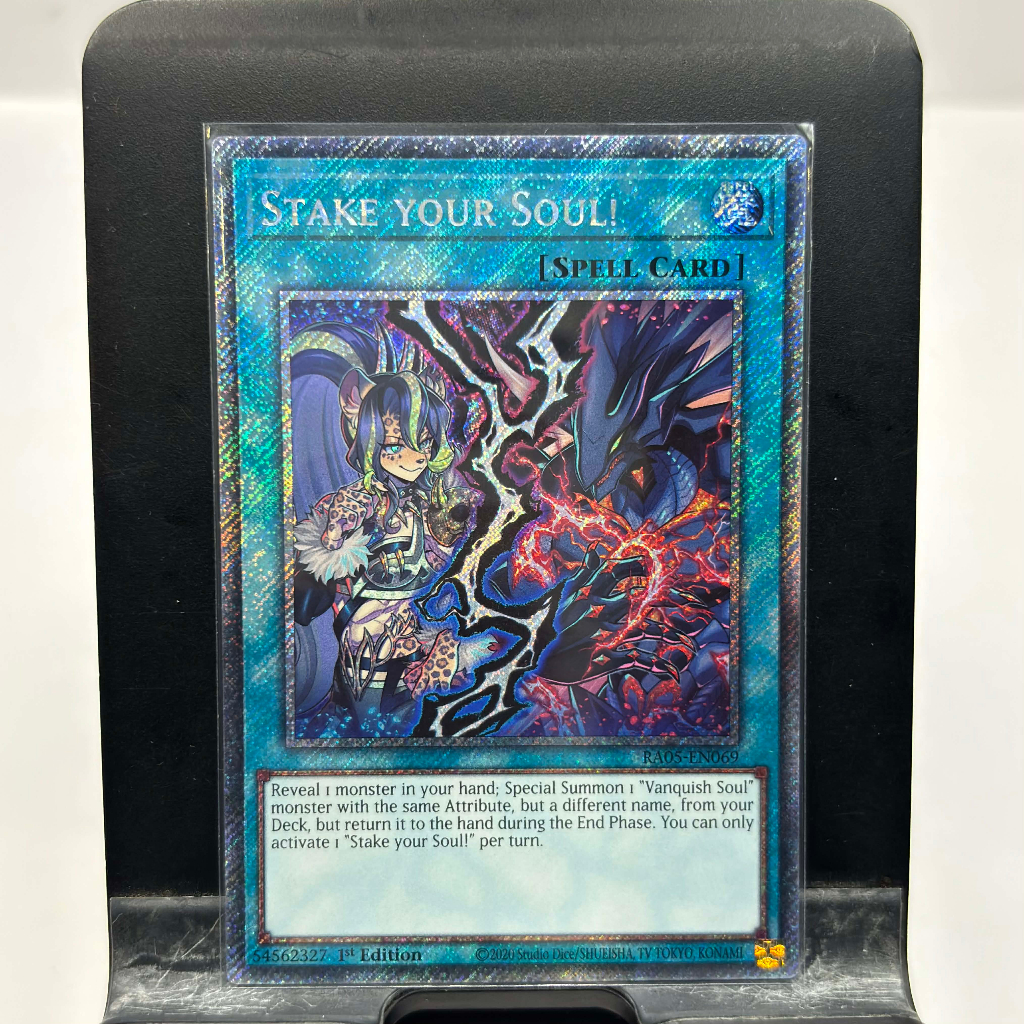 [ Bài Yugioh Chính Hãng ] RA05-EN069 Stake Your Soul! - Platinum Secret Rare