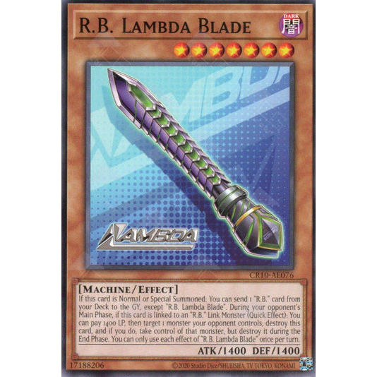 [ Bài Yugioh Chính Hãng ] CR10-AE076 R.B. Lambda Blade - Common