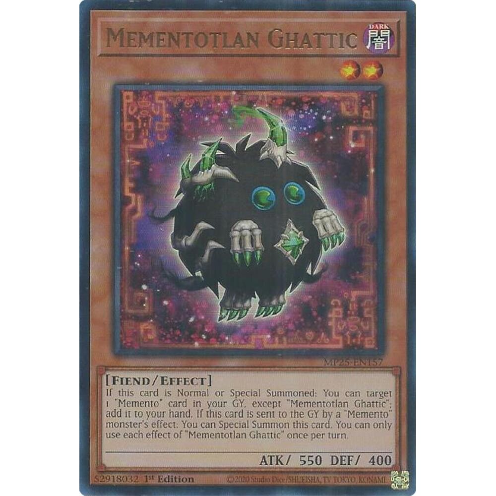 [ Bài Yugioh Chính Hãng ] Mementotlan Ghattic - MP25-EN157 - Ultra Rare 1st Edition