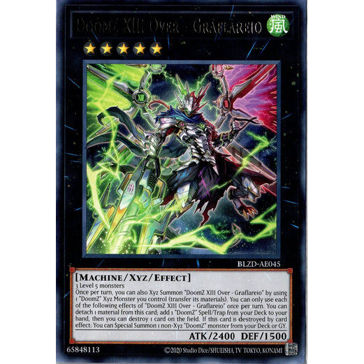[ Bài Yugioh Chính Hãng ] BLZD-AE045 DoomZ XIII Over - Graflareio - Rare