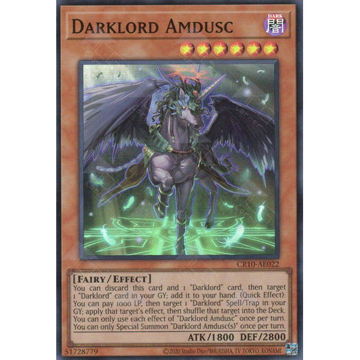 [ Bài Yugioh Chính Hãng ] CR10-AE022 Darklord Amdusc - Super Rare