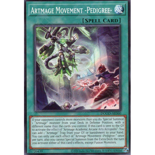 [ Bài Yugioh Chính Hãng ] DOOD-AE060 Artmage Movement -Pedigree- - Common