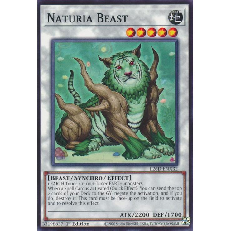 [ Bài Yugioh Chính Hãng ] Naturia Beast - L26D-ENX32 - Common