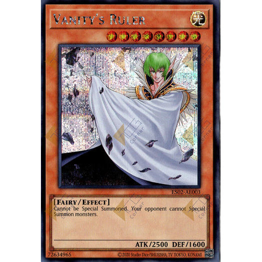 [ Bài Yugioh Chính Hãng ] ES02-AE003 Vanity's Ruler - Secret Rare