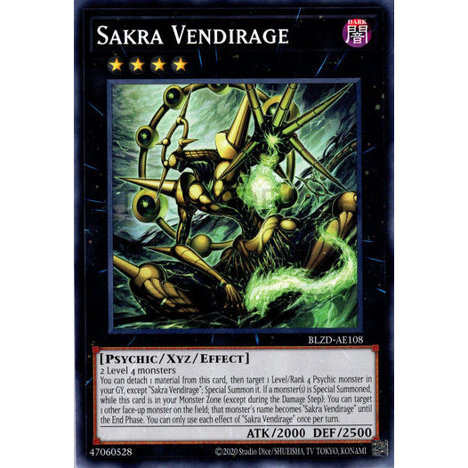 [ Bài Yugioh Chính Hãng ] BLZD-AE108 Sakra Vendirage - Common