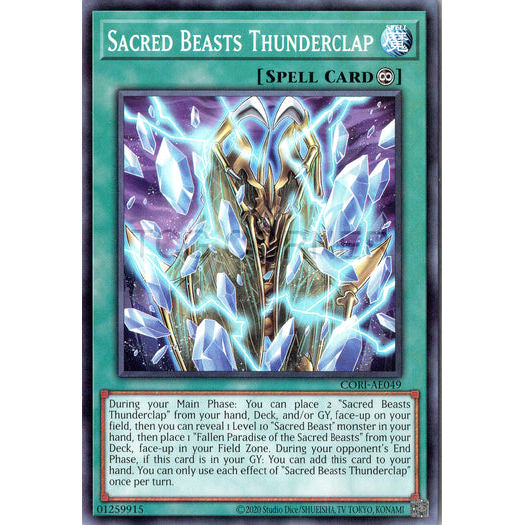 [ Bài Yugioh Chính Hãng ] CORI-AE049 Sacred Beasts Thunderclap - Common