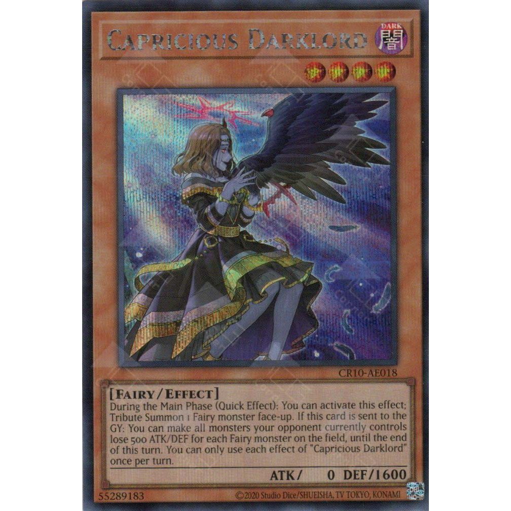 [ Bài Yugioh Chính Hãng ] CR10-AE018 Capricious Darklord (SER)