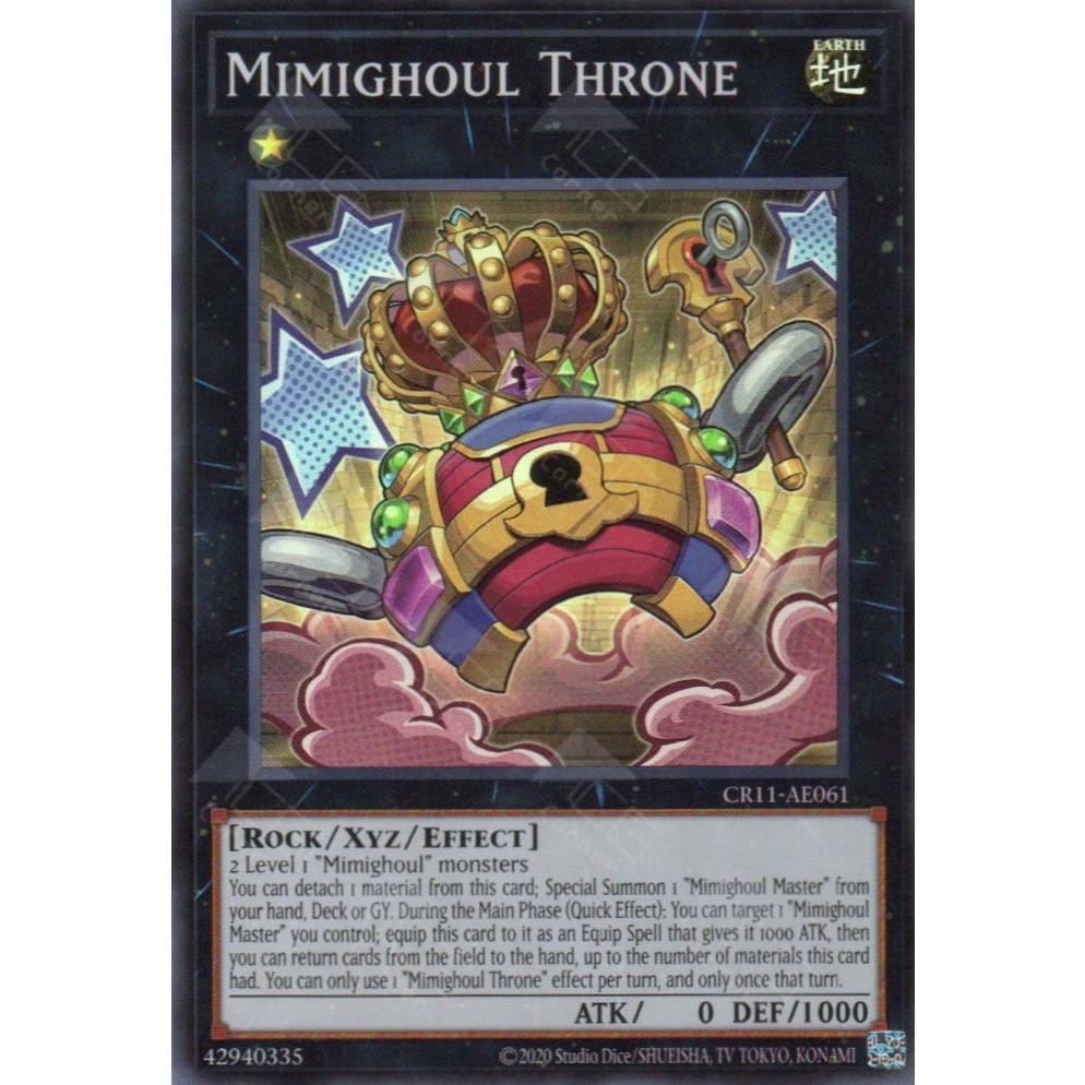 [ Bài Yugioh Chính Hãng ] CR11-AE061 Mimighoul Throne (SR)