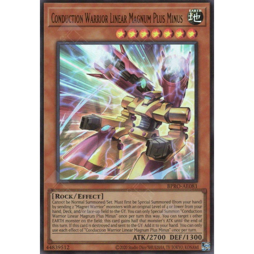 [ Bài Yugioh Chính Hãng ] BPRO-AE081 Conduction Warrior Linear Magnum Plus Minus - Ultra Rare