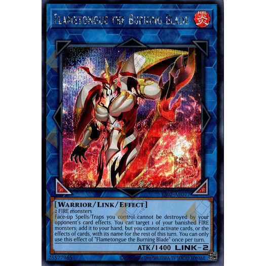 [ Bài Yugioh Chính Hãng ] ES02-AE077 Flametongue the Burning Blade - Secret Rare