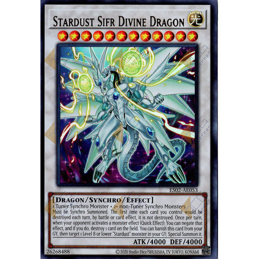 [ Bài Yugioh Chính Hãng ] ES02-AE053 Stardust Sifr Divine Dragon - Ultra Rare