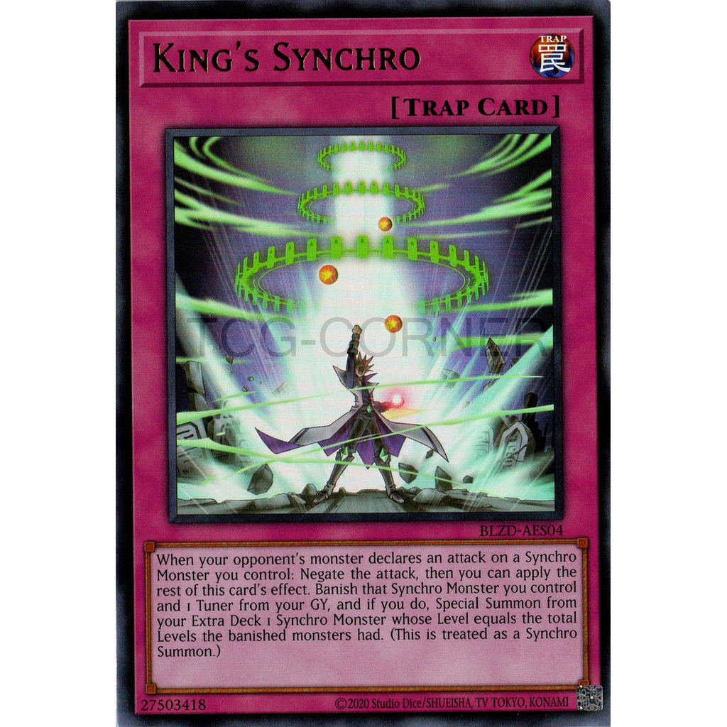 [ Bài Yugioh Chính Hãng ] BLZD-AES04 King's Synchro (UR)