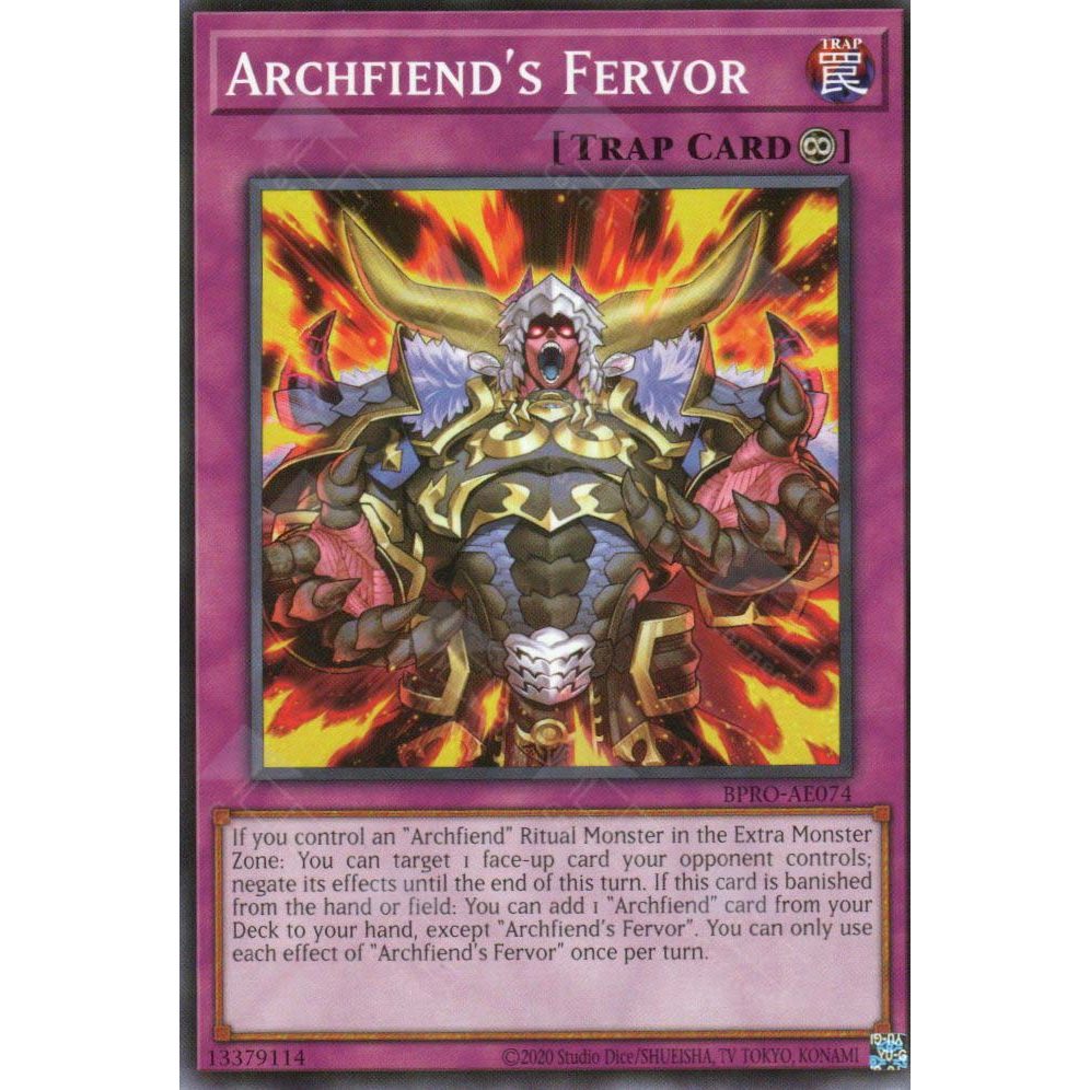 [ Bài Yugioh Chính Hãng ] BPRO-AE074 Archfiend's Fervor - Common