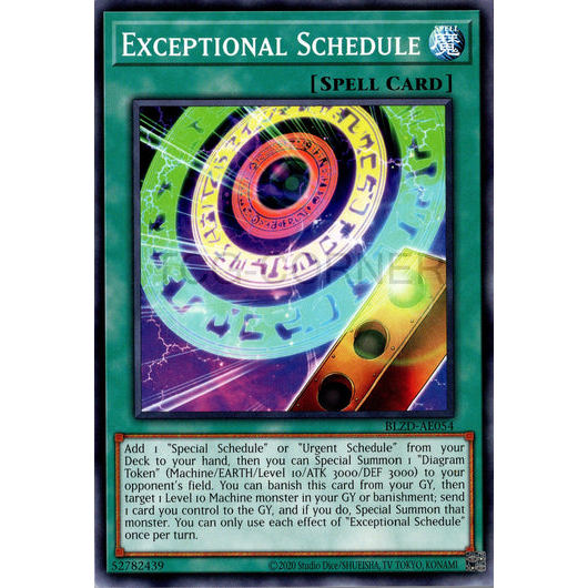 [ Bài Yugioh Chính Hãng ] BLZD-AE054 Exceptional Schedule - Common