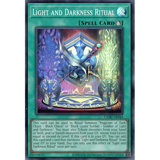 [ Bài Yugioh Chính Hãng ] CORI-AE044 Light and Darkness Ritual - Super Rare