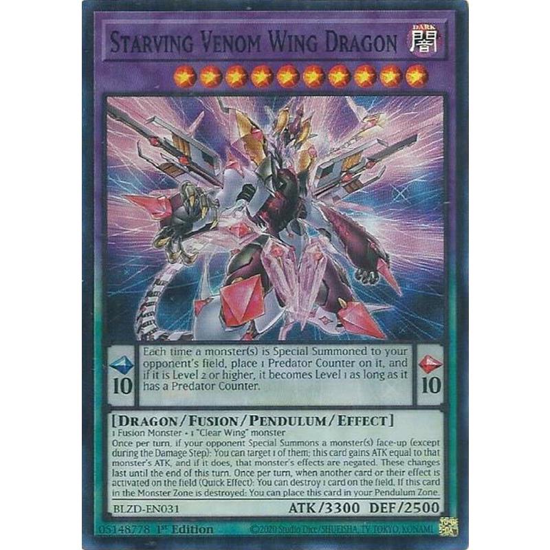 [ Bài Yugioh Chính Hãng ] Starving Venom Wing Dragon - BLZD-EN031 - Super Rare