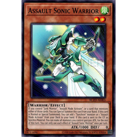 [ Bài Yugioh Chính Hãng ] BLZD-AE005 Assault Sonic Warrior - Common