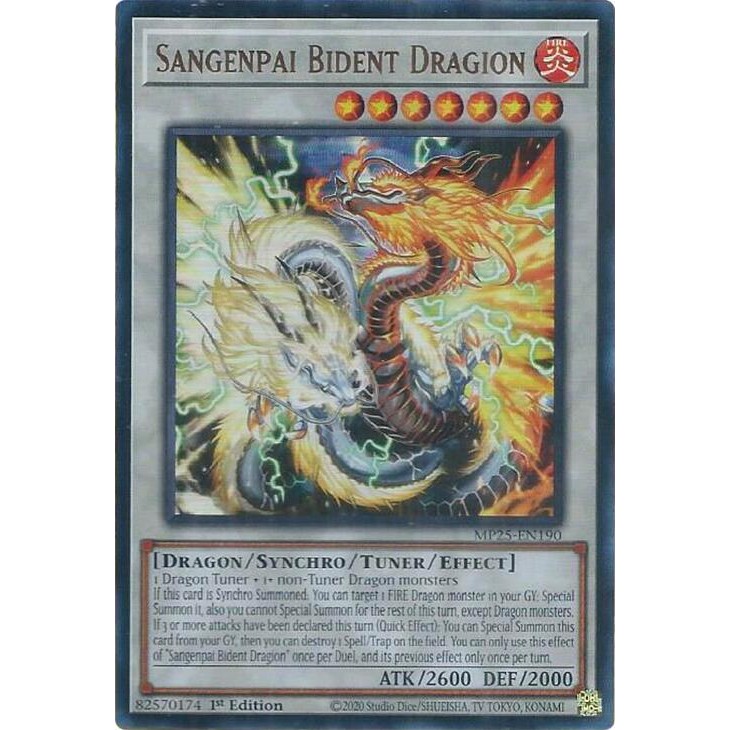 [ Bài Yugioh Chính Hãng ] Sangenpai Bident Dragion - MP25-EN190 - Ultra Rare 1st Edition