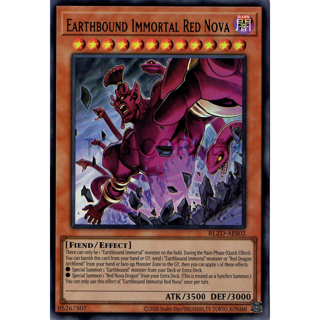 [ Bài Yugioh Chính Hãng ] BLZD-AES02 Earthbound Immortal Red Nova (UR)