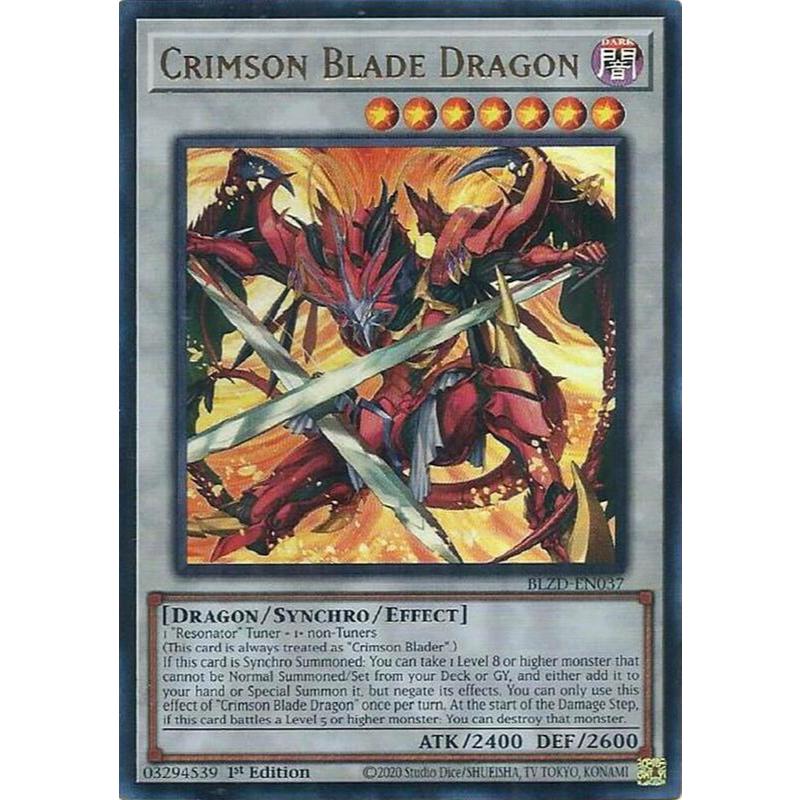 [ Bài Yugioh Chính Hãng ] Crimson Blade Dragon - BLZD-EN37 - Ultra Rare