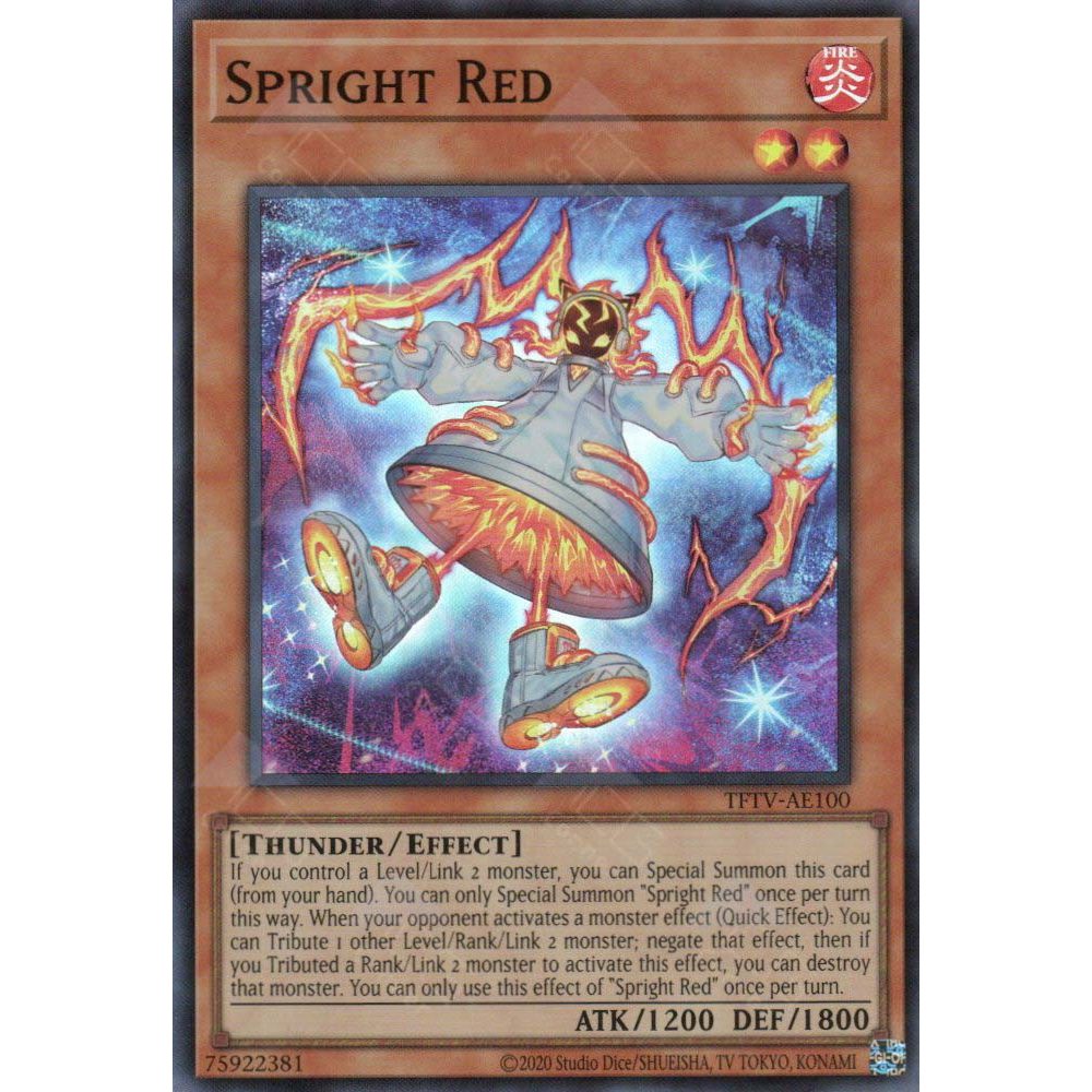 [ Bài Yugioh Chính Hãng ] TFTV-AE100 Spright Red - Super Rare