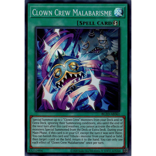 [ Bài Yugioh Chính Hãng ] BLZD-AE061 Clown Crew Malabarisme - Super Rare