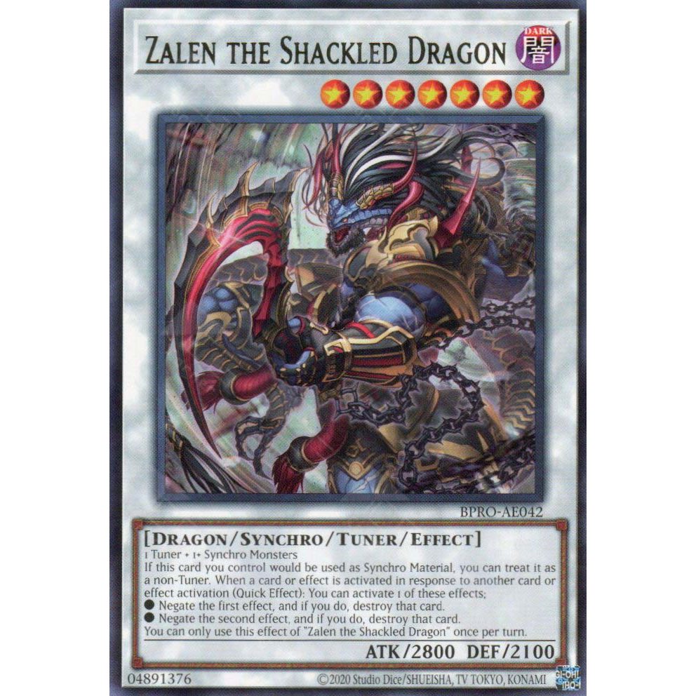 [ Bài Yugioh Chính Hãng ] BPRO-AE042 Zalen the Shackled Dragon - Rare