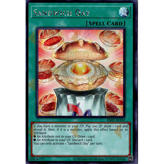 [ Bài Yugioh Chính Hãng ] ES02-AE102 Sandwich Day - Secret Rare