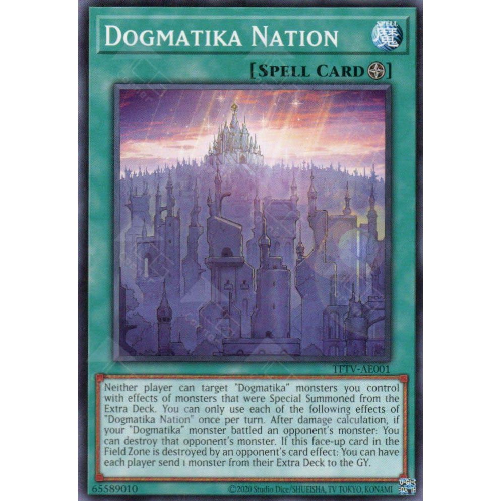 [ Bài Yugioh Chính Hãng ] TFTV-AE001 Dogmatika Nation - Common