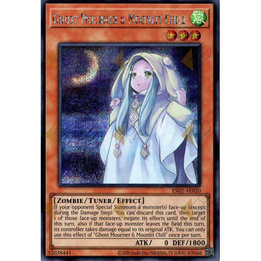 [ Bài Yugioh Chính Hãng ] ES02-AE020 Ghost Mourner & Moonlit Chill - Secret Rare