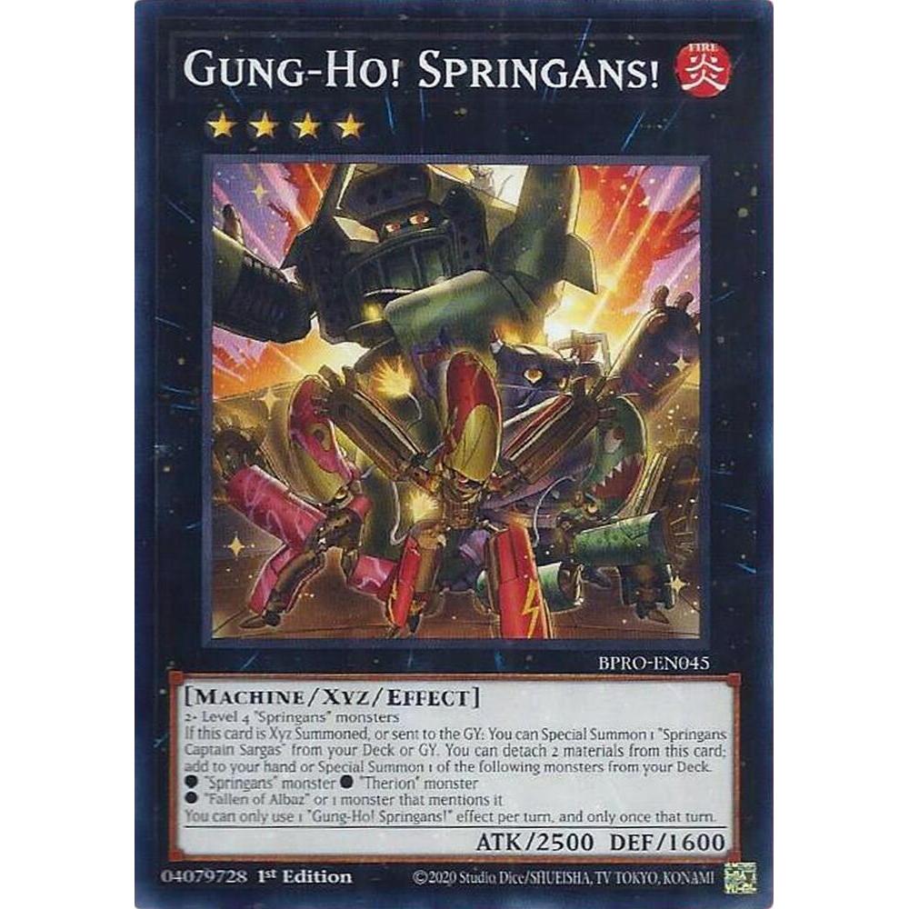 [ Bài Yugioh Chính Hãng ]  Gung-Ho! Springans! - BPRO-EN045 - Common 1st Edition