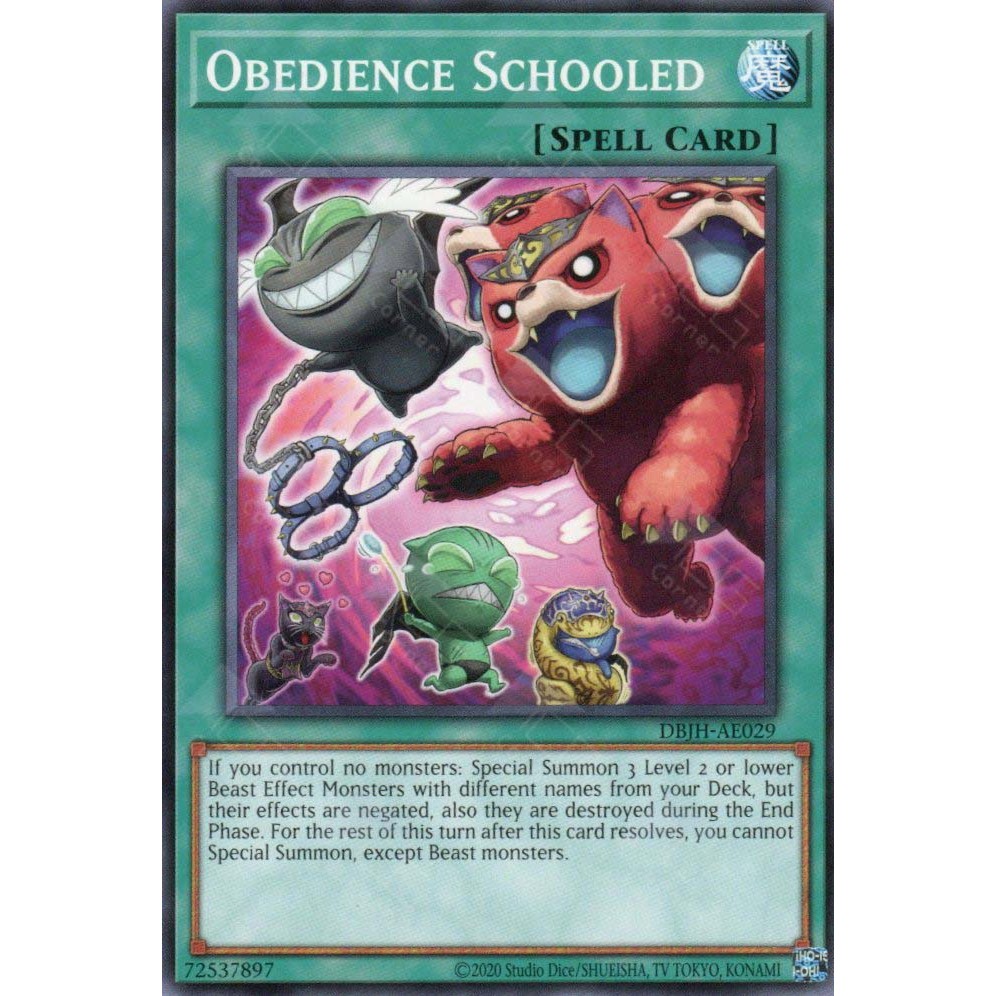 [ Bài Yugioh Chính Hãng ] DBJH-AE029 Obedience Schooled - Common