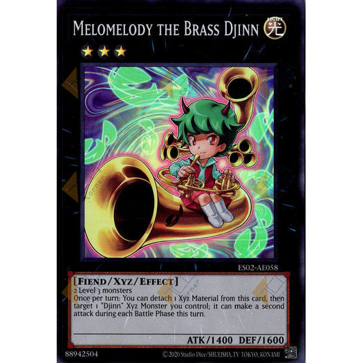 [ Bài Yugioh Chính Hãng ] ES02-AE058 Melomelody the Brass Djinn - Super Rare