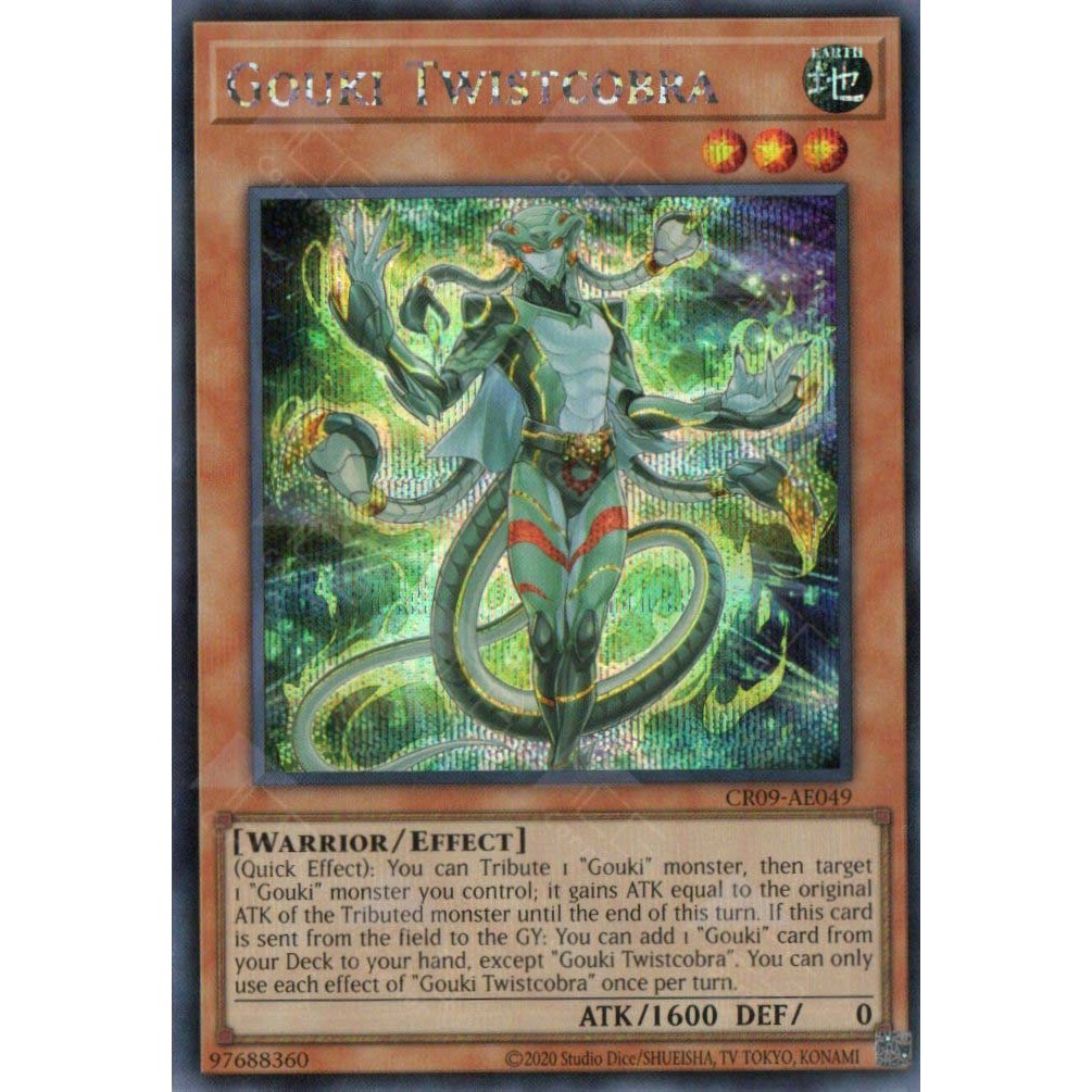 [ Bài Yugioh Chính Hãng ] CR09-AE049 Gouki Twistcobra (SER)