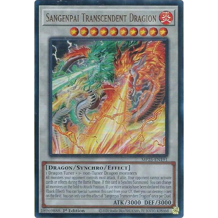 [ Bài Yugioh Chính Hãng ] Sangenpai Transcendent Dragion - MP25-EN191 - Ultra Rare 1st Edition