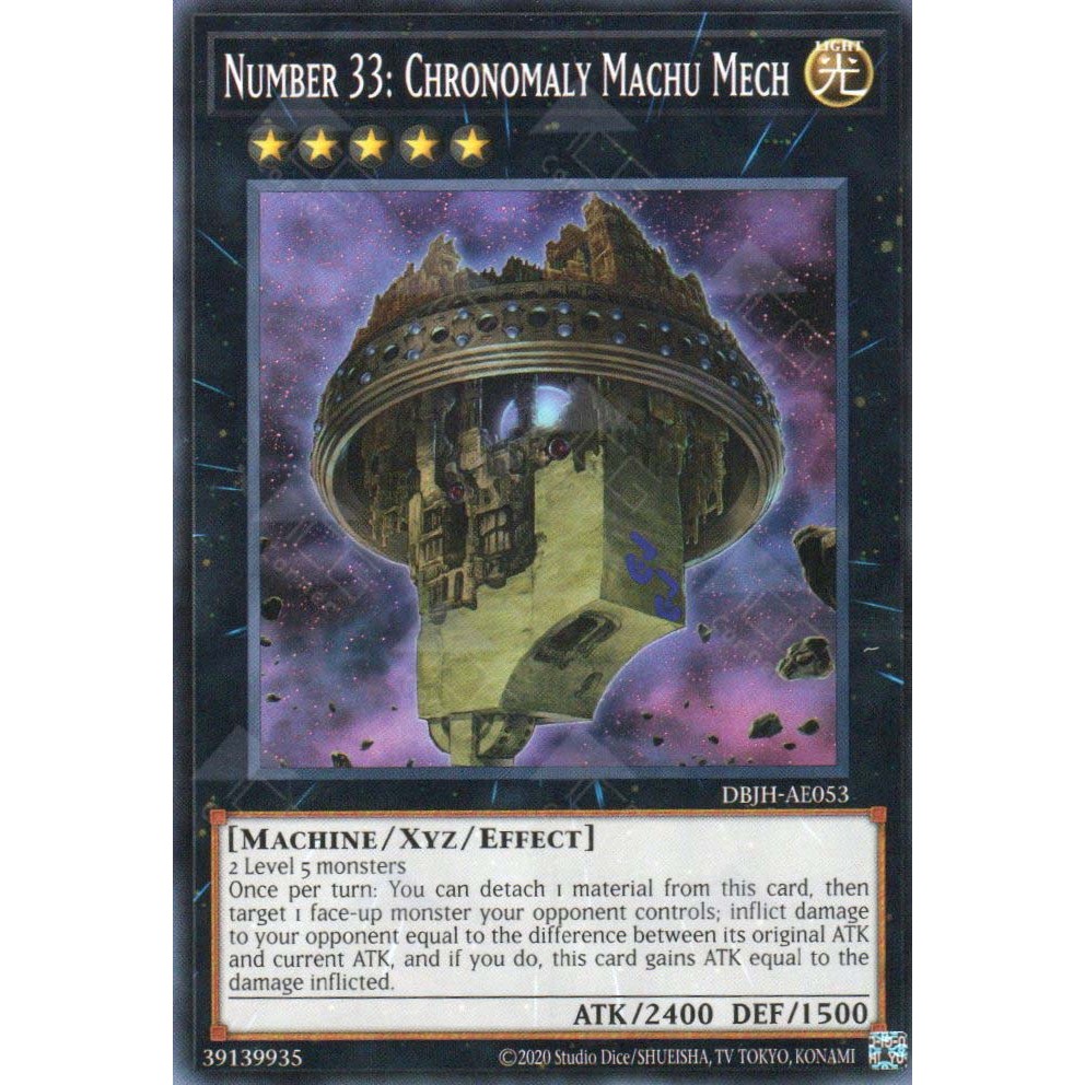 [ Bài Yugioh Chính Hãng ] DBJH-AE053 Number 33: Chronomaly Machu Mech - Common