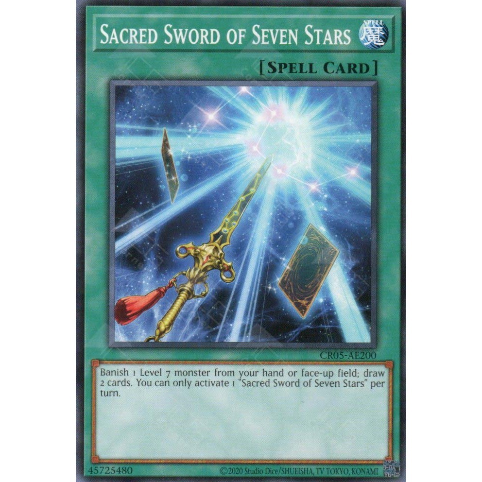 [ Bài Yugioh Chính Hãng ] CR05-AE200 Sacred Sword of Seven Stars - Common
