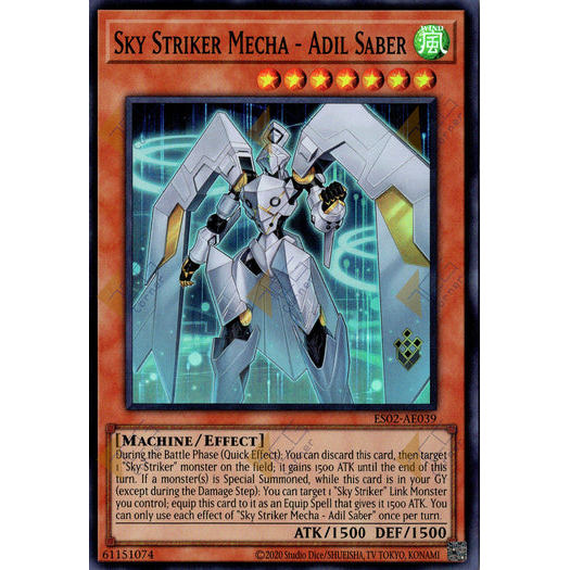 [ Bài Yugioh Chính Hãng ] ES02-AE039 Sky Striker Mecha - Adil Saber - Super Rare
