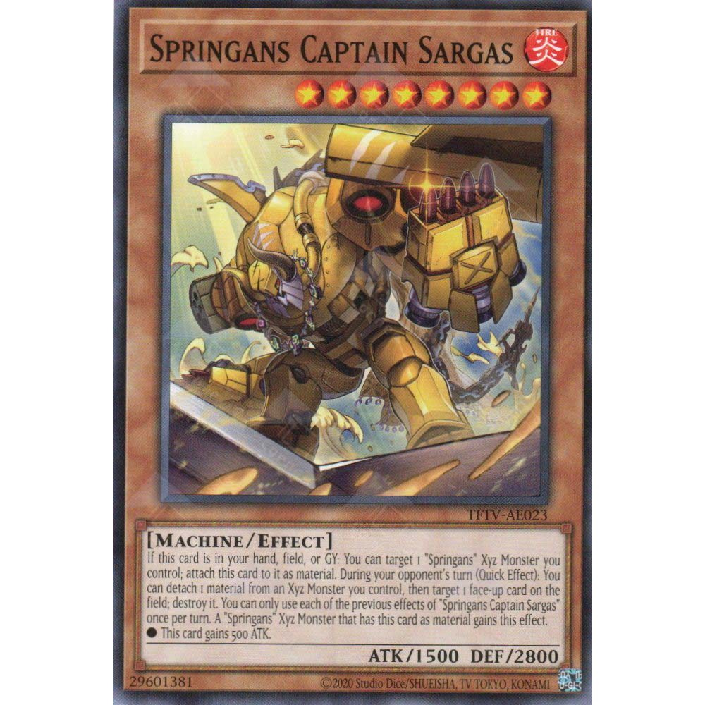 [ Bài Yugioh Chính Hãng ] TFTV-AE023 Springans Captain Sargas - Common