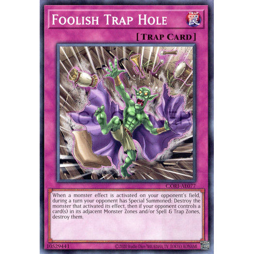 [ Bài Yugioh Chính Hãng ] CORI-AE077 Foolish Trap Hole - Common