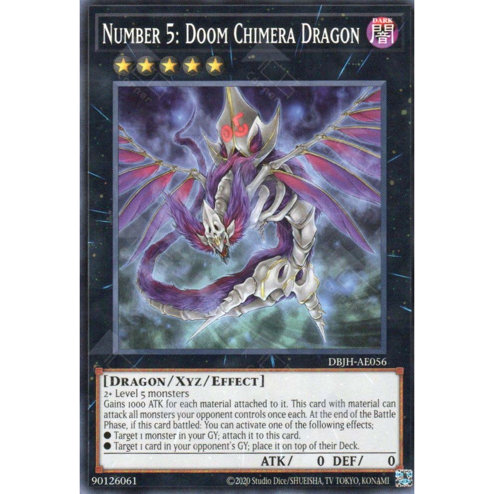 [ Bài Yugioh Chính Hãng ] DBJH-AE056 Number 5: Doom Chimera Dragon - Common