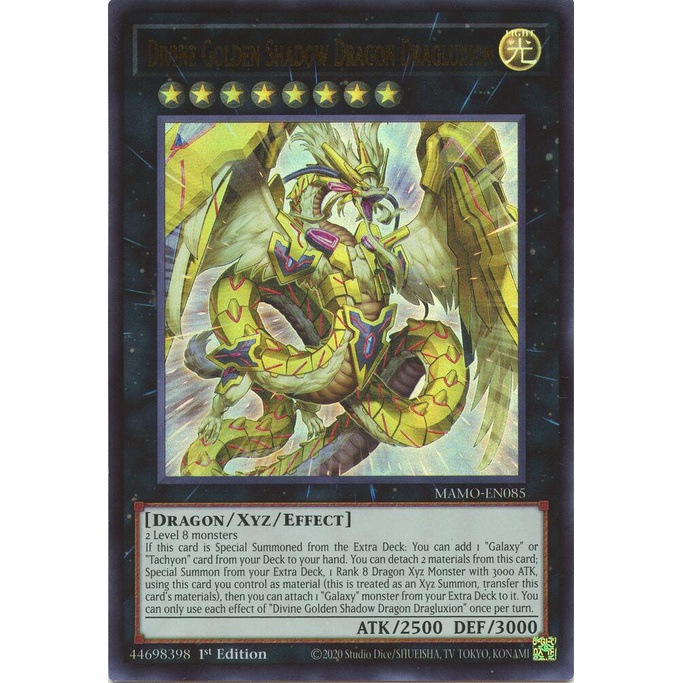 [Thẻ Bài Yugioh Chính Hãng] Divine Golden Shadow Dragon Dragluxion - MAMO-EN085 - Ultra Rare