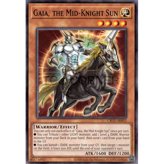 [ Bài Yugioh Chính Hãng ] CR12-AE012 Gaia, the Mid-Knight Sun - Common