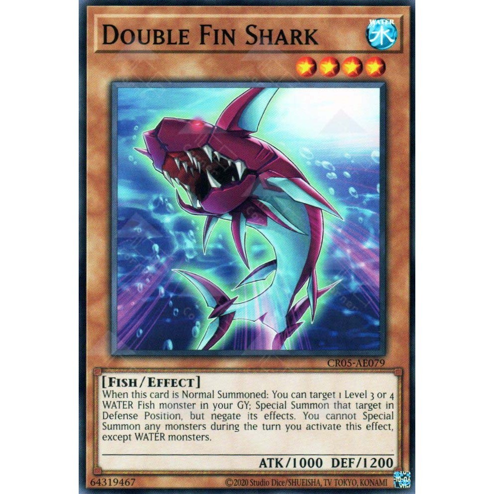 [ Bài Yugioh Chính Hãng ] CR05-AE079 Double Fin Shark - Common