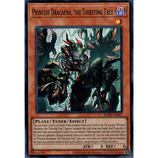 [ Bài Yugioh Chính Hãng ] BLZD-AE027 Princess Dracaena, the Thirsting Tree - Ultra Rare