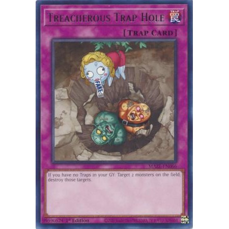 [ Bài Yugioh Chính Hãng ] Treacherous Trap Hole - MAZE-EN066 - Rare 1st Edition