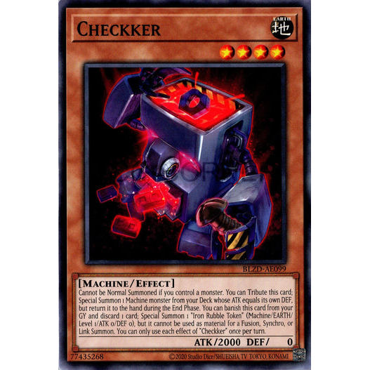 [ Bài Yugioh Chính Hãng ] BLZD-AE099 Checkker - Common